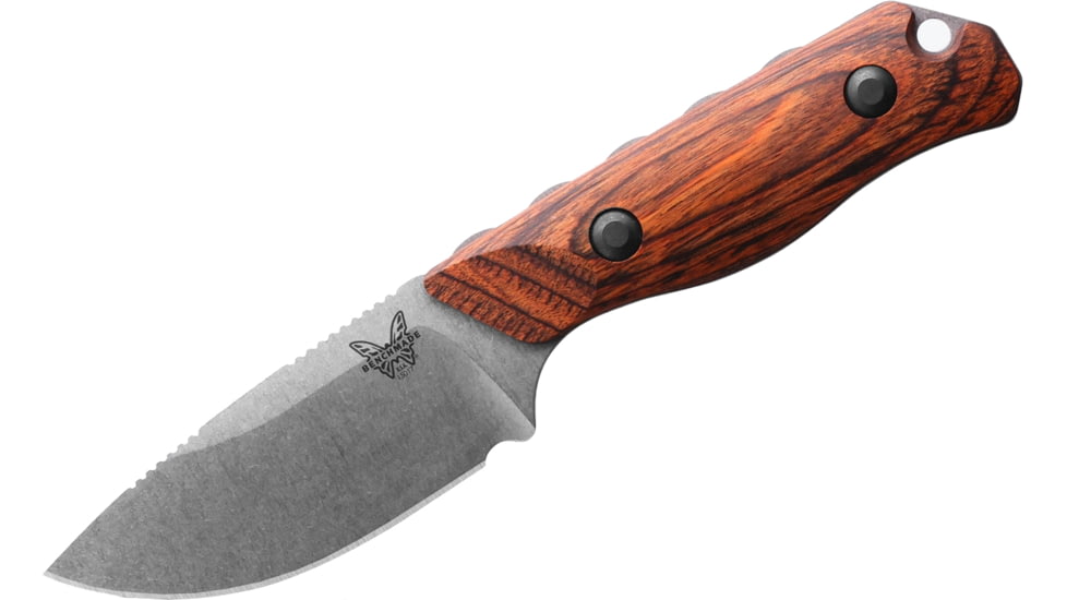 Benchmade Hidden Canyon Hunter Fixed Blade Knife, 2.79in, CPM-S30V Stainless Steel, Drop Point Blade, Laminated Wood Handle, Wood, 15017