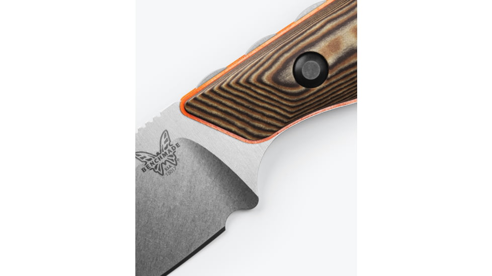 Benchmade Hunt Hidden Canyon Hunter Fixed Blade Knife, 2.79 in, CPM-S90V Stainless Steel, Drop Point Blade, Richlite G10, Orange G10 Base Layer, 15017-1