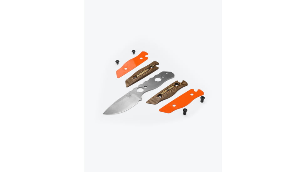 Benchmade Hunt Hidden Canyon Hunter Fixed Blade Knife, 2.79 in, CPM-S90V Stainless Steel, Drop Point Blade, Richlite G10, Orange G10 Base Layer, 15017-1