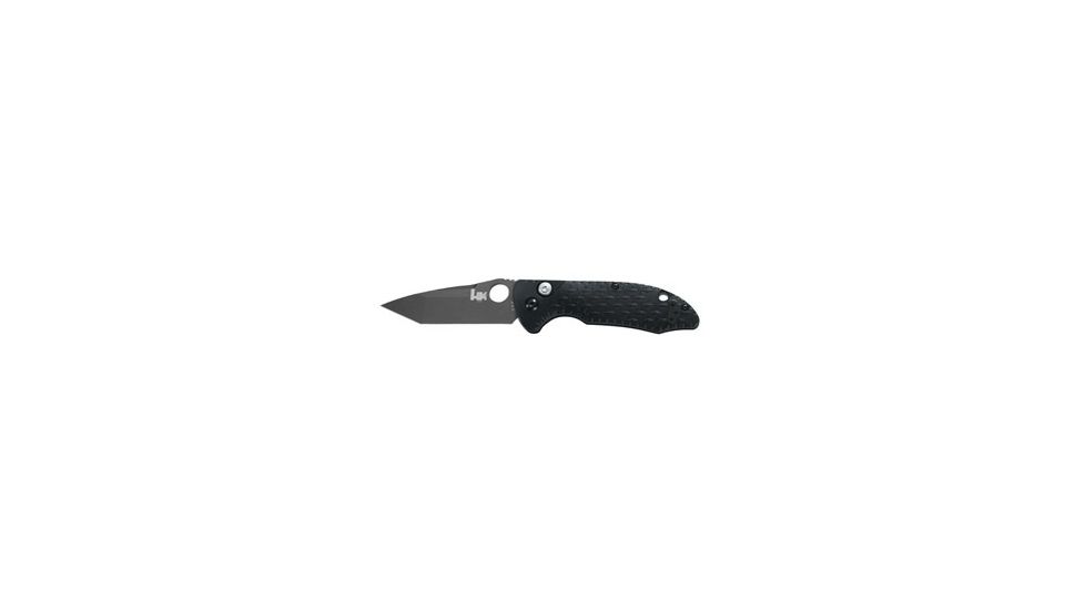 Heckler &amp; Koch 14410/14411 Soldat Push Button Knife w/ Plain Edge BK Tanto Blade &amp; Black Handle 14410BK