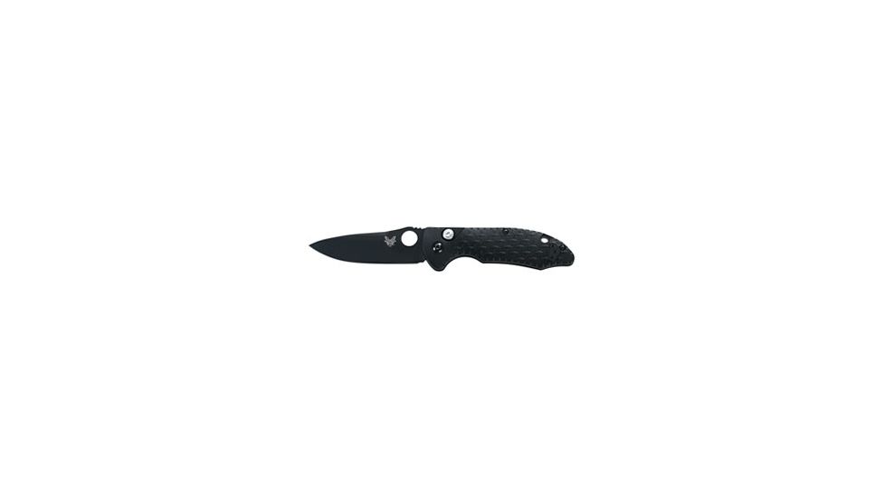 Heckler &amp; Koch 14410/14411 Soldat Push Button Knife w/ Plain Edge BK Drop Point Blade &amp; Black Handle 14411BK