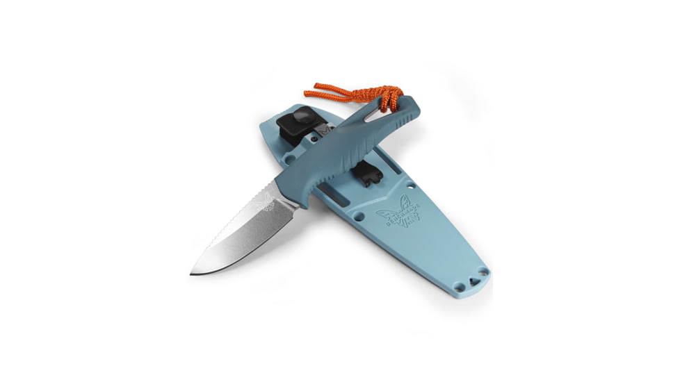 Benchmade Water Intersect Fixed Blade Knife, 2.68 in, CPM MagnaCut Stainless Steel, Drop Point, Santoprene, Depth Blue, 18050