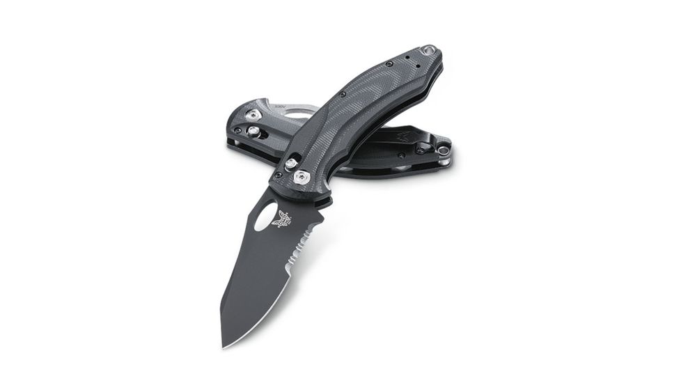 Benchmade Loco AXIS ComboEdge Folding Knife with Black Coated Blade, Black 808SBK