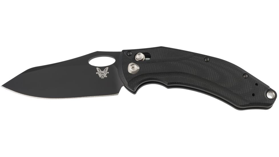 Benchmade Loco AXIS Plain Edge Folding Knife with Black Coated Blade, Black 808BK