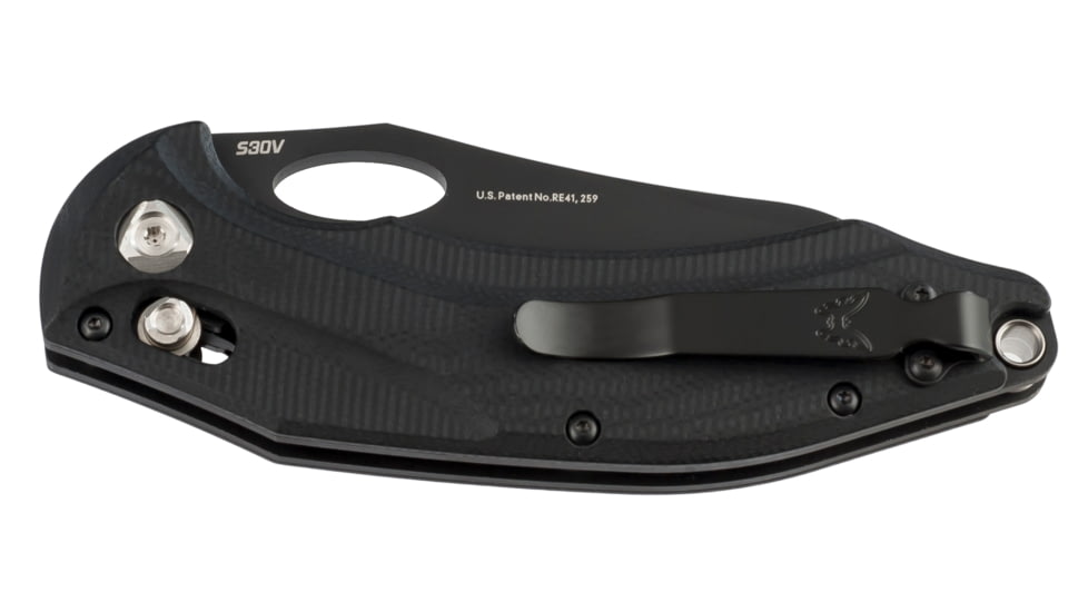 Benchmade Loco AXIS Plain Edge Folding Knife with Black Coated Blade, Black 808BK