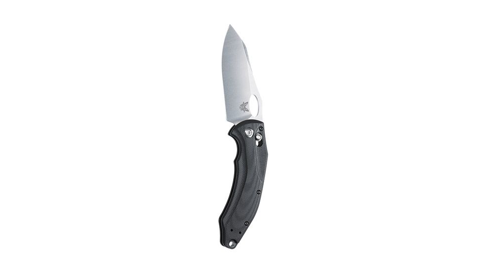 Benchmade Loco AXIS Plain Edge Folding Knife with Satin Silver Blade, Black 808