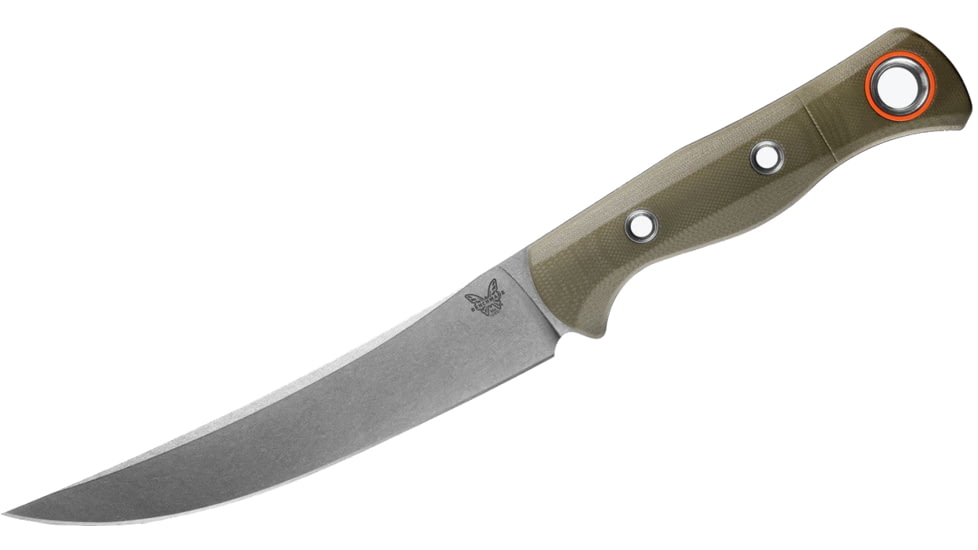 Benchmade Meatcrafter Kitchen Knife, 6.09in, CPM S45VN, Trailing Point Blade, G10, OD Green Handle, 15500-3