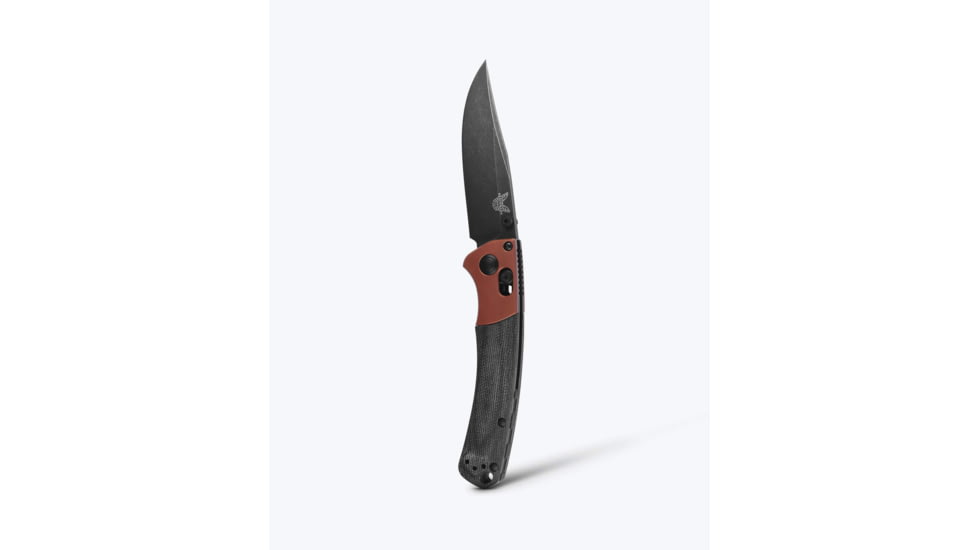 Benchmade Mini Crooked River Folding Knife, 3.4in, CPM MagnaCut Stainless Steel, Clip Point Blade, 6061-T6 Aluminum, Burnt Copper/ Black Handle, 15085BK-04