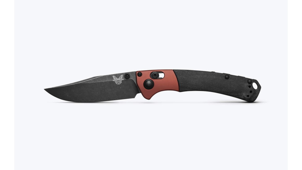 Benchmade Mini Crooked River Folding Knife, 3.4in, CPM MagnaCut Stainless Steel, Clip Point Blade, 6061-T6 Aluminum, Burnt Copper/ Black Handle, 15085BK-04