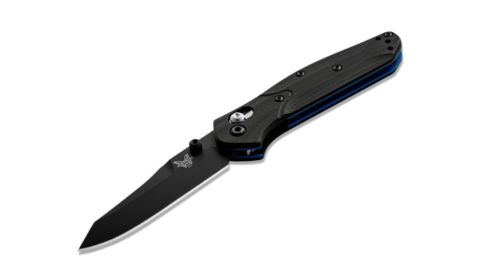 Benchmade Mini Osborne Axis Folding Knife, 2.92in CPM-S30V Stainless Steel Reverse Tanto Blade, Black G10 Handle, 945BK-1