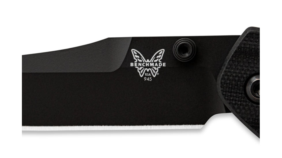 Benchmade Mini Osborne Axis Folding Knife, 2.92in CPM-S30V Stainless Steel Reverse Tanto Blade, Black G10 Handle, 945BK-1