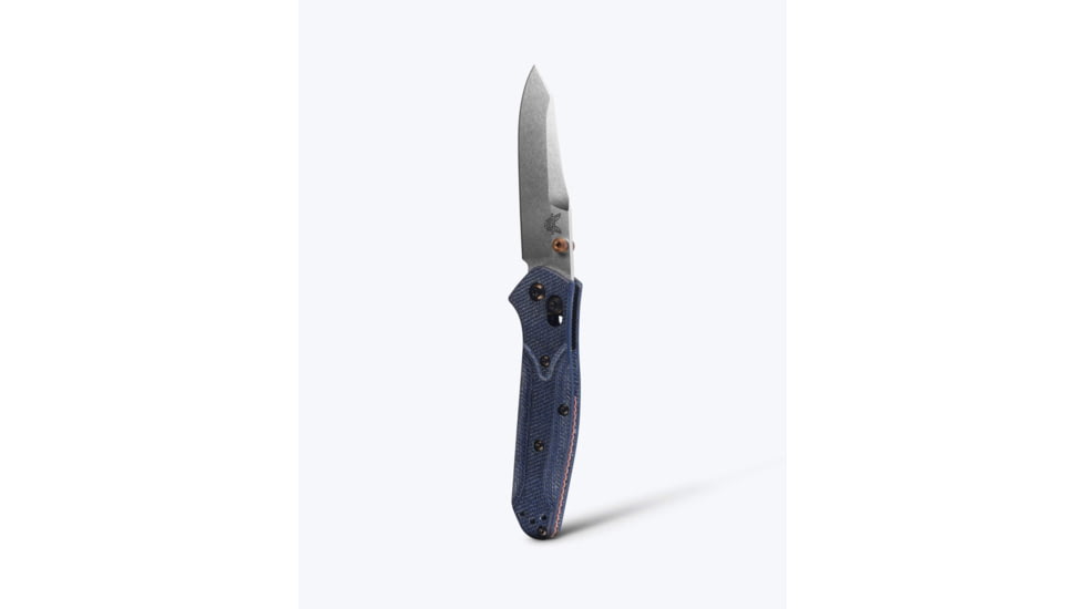 Benchmade Mini Osborne Folding Knife, 2.92in, M390 Steel, Reverse Tanto, Micarta, Blue Denim, 945-04