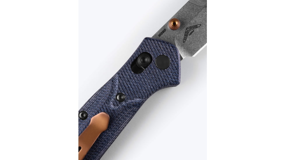 Benchmade Mini Osborne Folding Knife, 2.92in, M390 Steel, Reverse Tanto, Micarta, Blue Denim, 945-04