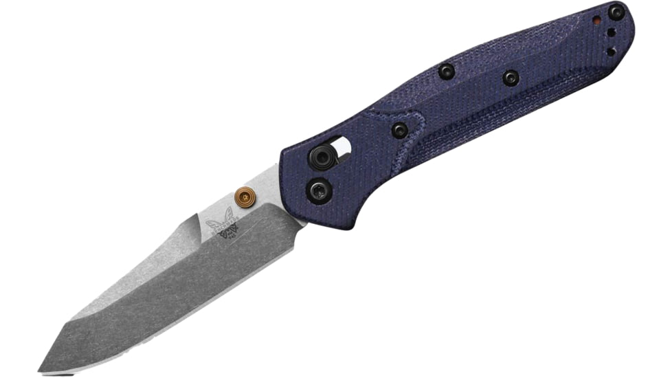 Benchmade Mini Osborne Folding Knife, 2.92in, M390 Steel, Reverse Tanto, Micarta, Blue Denim, 945-04