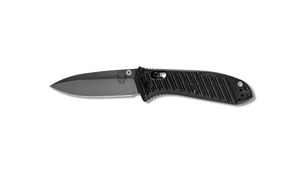 Benchmade Mini Presidio II Folding Knife, 3.2in, Drop Point, Black molded CF-Elite handle, 575-1