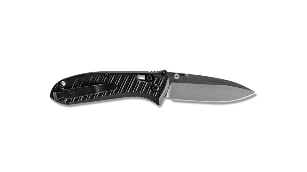 Benchmade Mini Presidio II Folding Knife, 3.2in, Drop Point, Black molded CF-Elite handle, 575-1