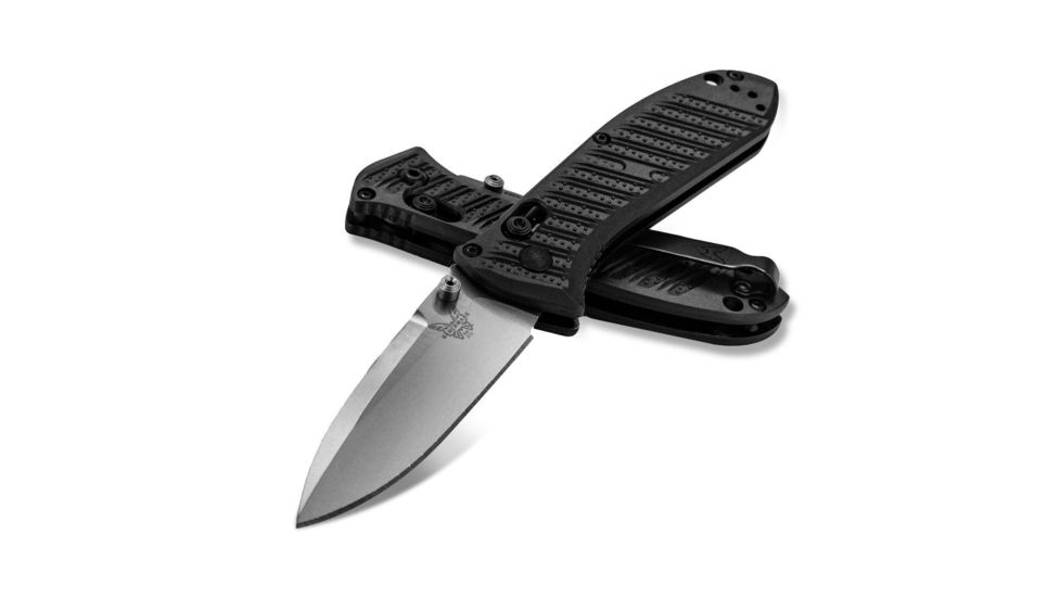 Benchmade Mini Presidio II Folding Knife, 3.2in, Drop Point, Black molded CF-Elite handle, 575-1