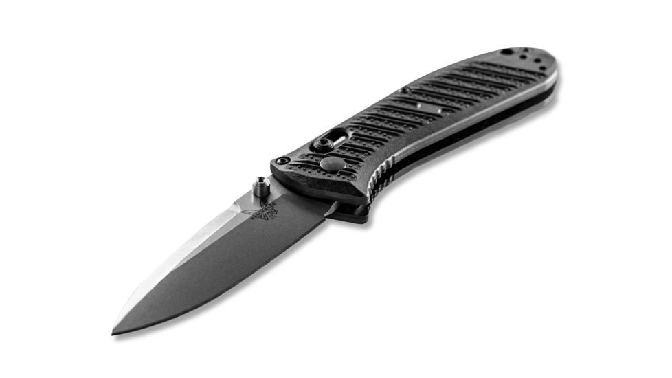 Benchmade Mini Presidio II Folding Knife, 3.2in, Drop Point, Black molded CF-Elite handle, 575-1