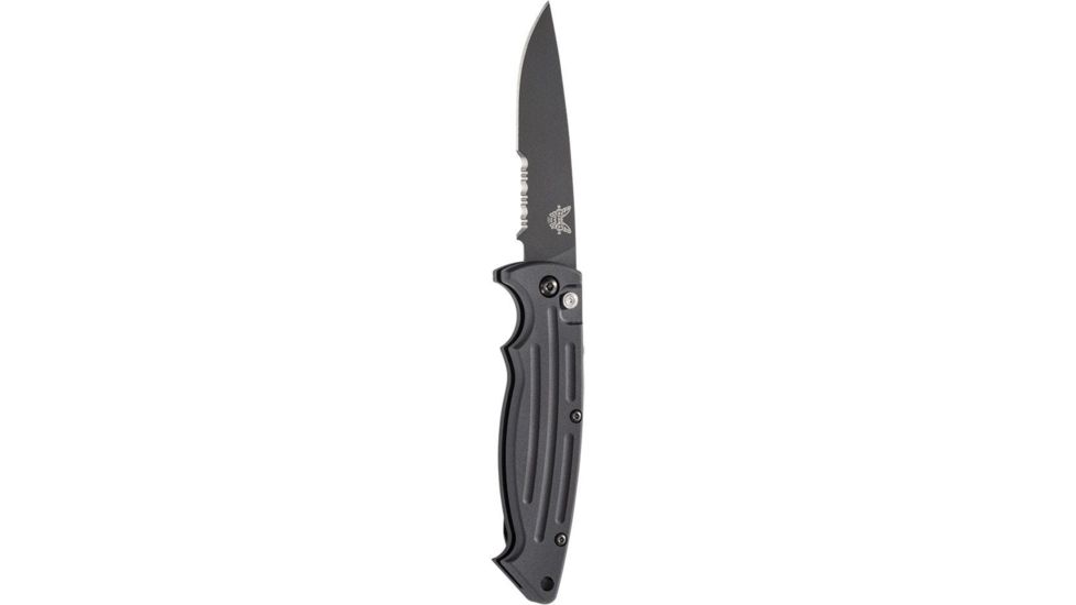 Benchmade Mini Reflex, Auto, Serrated Blade, Black Blade Knife 2551SBK