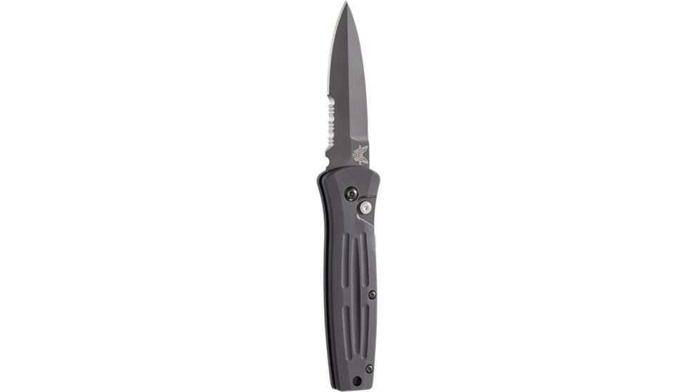 Benchmade Mini Stimulus, Auto, Serrated Blade, Black Blade Knife 3551SBK