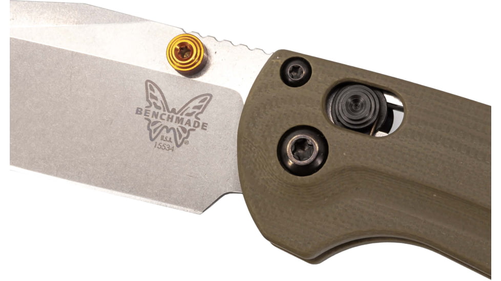 Benchmade Mini Taggedout, Axis Clip Point Knives, OD Green, 15534