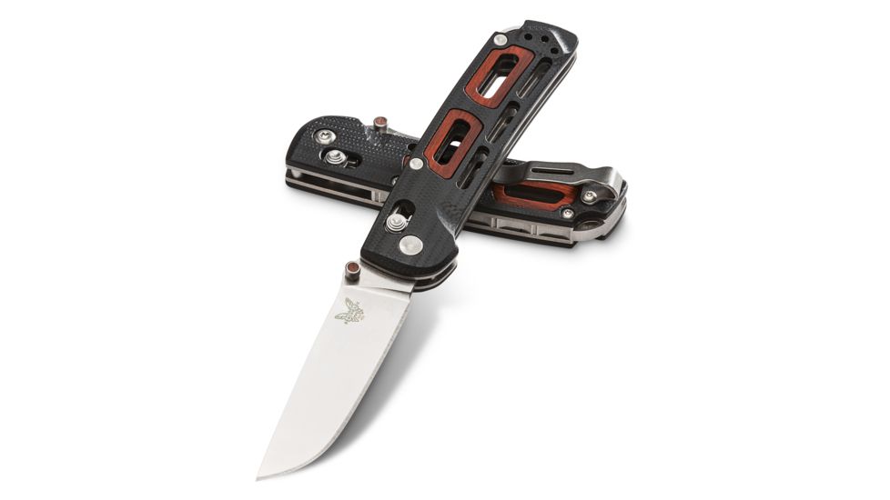 Benchmade Nakamura 486 Saibu Folding CPM-20CV Plain Blade Knife, Overall Length 6.79 in, Black, 486