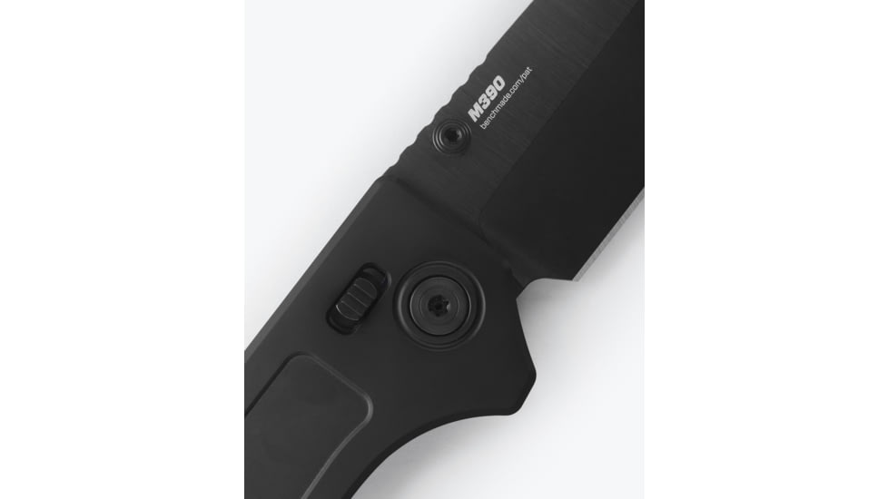 Benchmade Narrows Folding Knife, 3.43in, M390 Stainless Steel, Drop Point Blade, 6Al-4V Titanium, Black Handle, 748BK-01