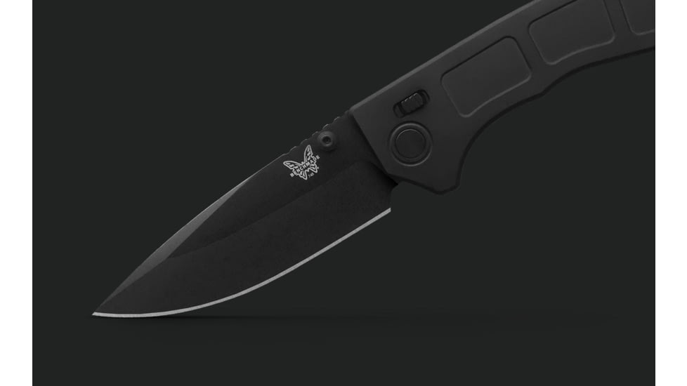 Benchmade Narrows Folding Knife, 3.43in, M390 Stainless Steel, Drop Point Blade, 6Al-4V Titanium, Black Handle, 748BK-01