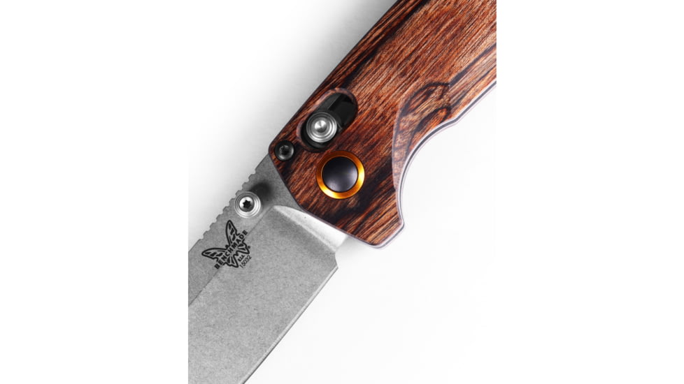 Benchmade North Fork Folding Knife, 2.97in, CPM-S30V Premium Stainless Steel, Drop Point Blade, Wood, Wood Handle, 15032