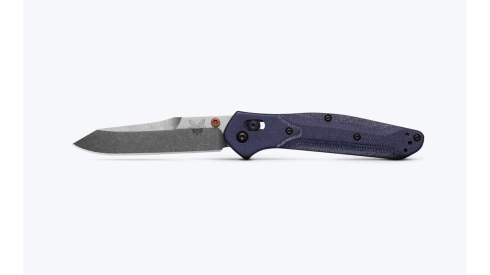 Benchmade Osborne Folding Knife, 3.4in, M390 Steel, Reverse Tanto, Micarta, Blue Denim, 940-04