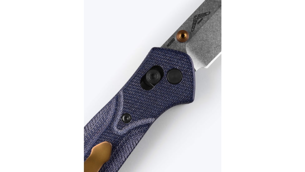 Benchmade Osborne Folding Knife, 3.4in, M390 Steel, Reverse Tanto, Micarta, Blue Denim, 940-04