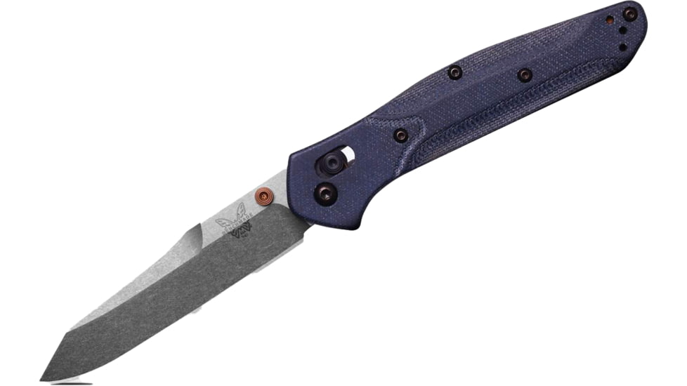 Benchmade Osborne Folding Knife, 3.4in, M390 Steel, Reverse Tanto, Micarta, Blue Denim, 940-04