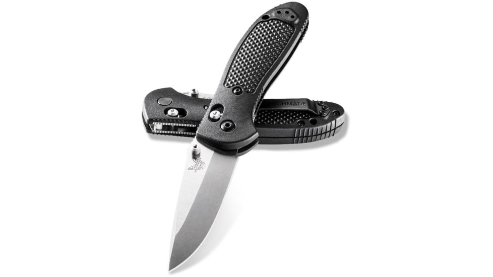 Benchmade Pardue Grip Folding Knife, Axs, Stud, 3.45in, CPM-S30V Stainless Steel, Drop Point Blade, Nylon, Black Handle, 551-S30V