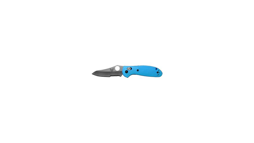 Benchmade Pardue, Mini Grip Folding, Partially Serrated Knife 555SHG-BLUE