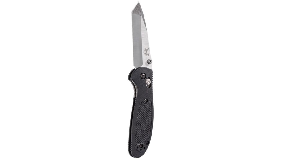 Benchmade 557 Tanto Mini-Griptilian Pardue Knife, Plain Edge Blade &amp; Black Handle 557