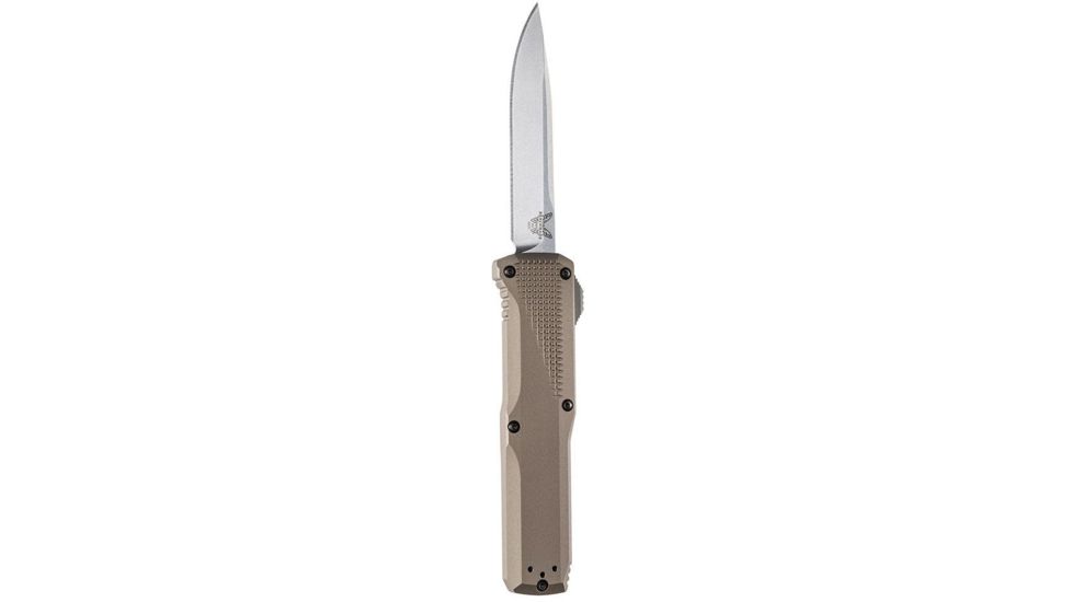 Benchmade Phaeton AUT OTF Automatic Folding Knife, 3.45 in, CPM-S30V Stainless Steel, Drop Point Blade, 6061-T6 Aluminum, Tan Handle, 4600-1