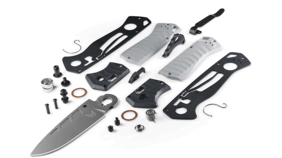 Benchmade Psk Folding Knife, 3.44in, Elmax Stainless Powder Steel, Drop-Point Blade, Grivory, Tempest Gray/ Storm Gray Handle, 593GY-02