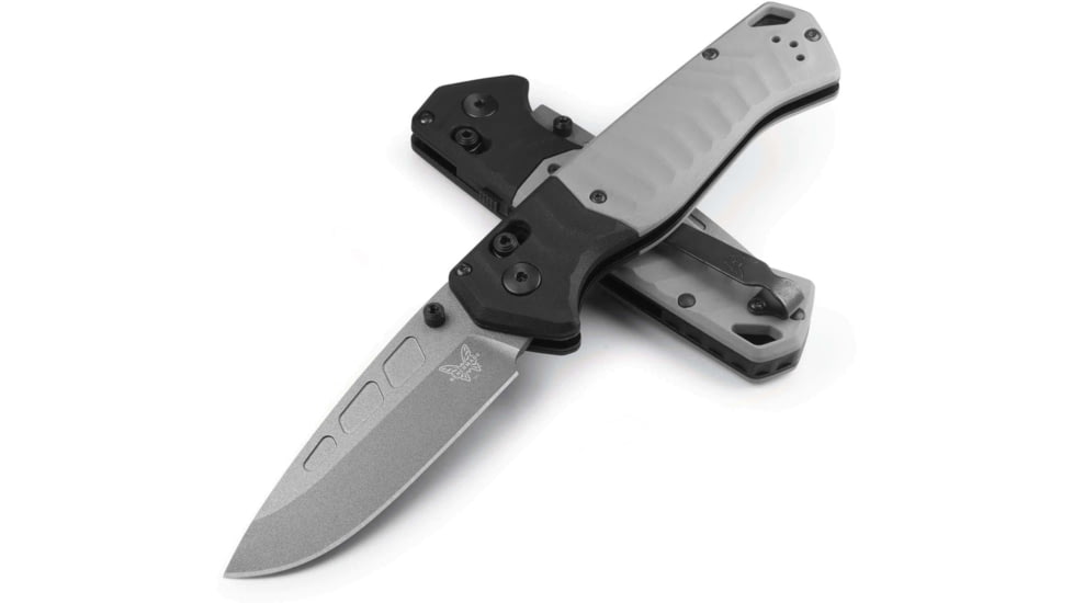 Benchmade Psk Folding Knife, 3.44in, Elmax Stainless Powder Steel, Drop-Point Blade, Grivory, Tempest Gray/ Storm Gray Handle, 593GY-02