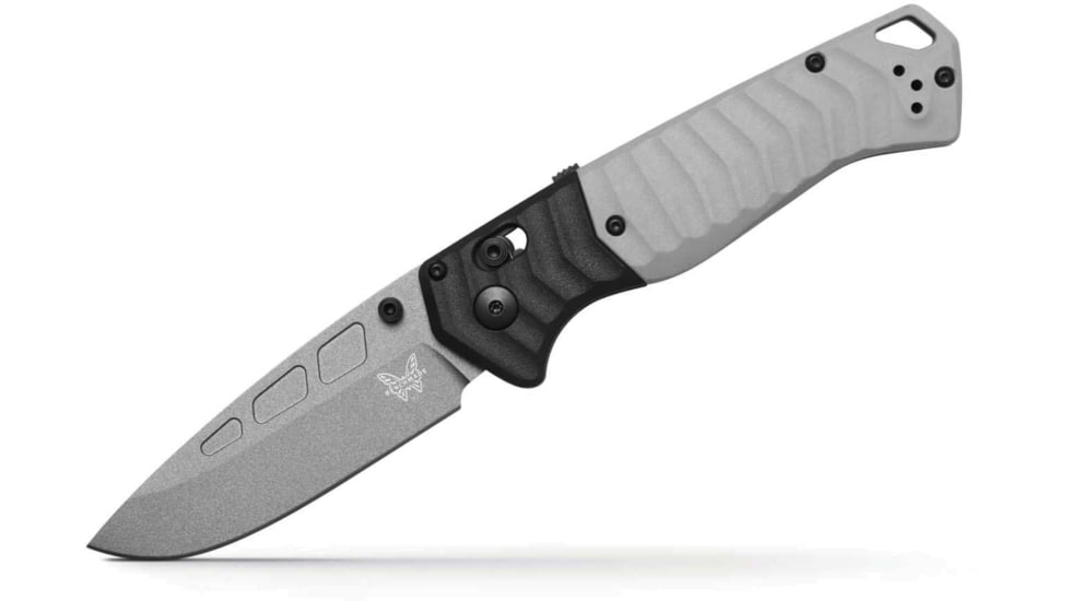 Benchmade Psk Folding Knife, 3.44in, Elmax Stainless Powder Steel, Drop-Point Blade, Grivory, Tempest Gray/ Storm Gray Handle, 593GY-02