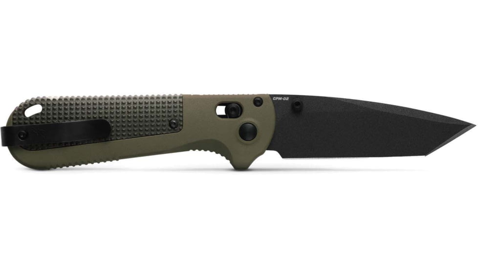 Benchmade Redoubt Axis Tanto Knives Folding Knife, 3.53 in, CPM-D2 Steel, Drop Point, Grivory, Ranger Green, 431BK-1