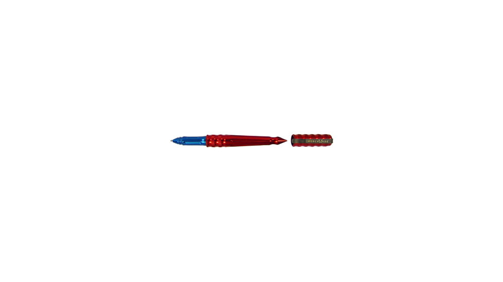 Benchmade 1100 Series Tactical Pen, Red Aluminum Body, Blue Grip, Blue Ink 1100-7
