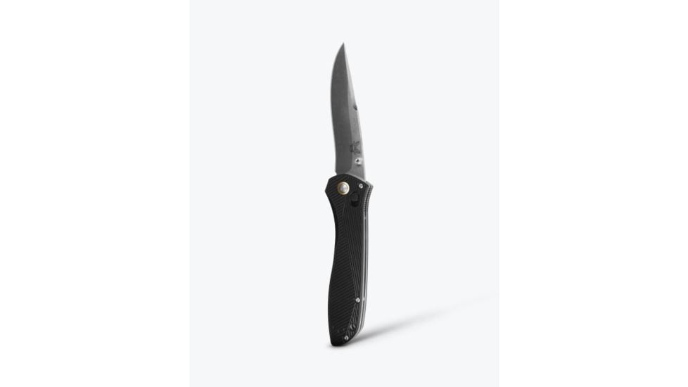 Benchmade Seven Ten Folding Knife, 4in, CPM MagnaCut Stainless Steel, Recurve Drop-Point, 6061-T6 Aluminum, Black, 710-25