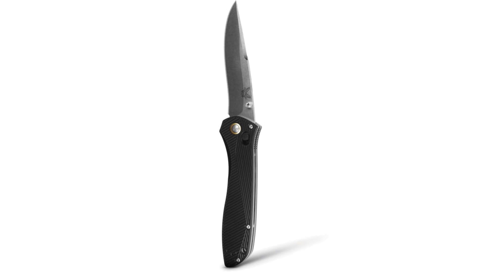 Benchmade Seven Ten Folding Knife, 4in, CPM MagnaCut Stainless Steel, Recurve Drop-Point, 6061-T6 Aluminum, Black, 710-25