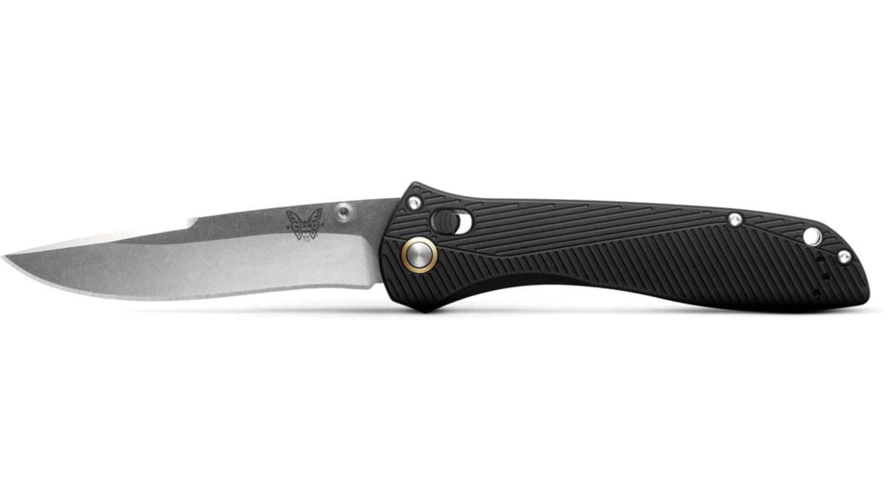 Benchmade Seven Ten Folding Knife, 4in, CPM MagnaCut Stainless Steel, Recurve Drop-Point, 6061-T6 Aluminum, Black, 710-25