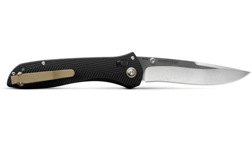 Benchmade Seven Ten Folding Knife, 4in, CPM MagnaCut Stainless Steel, Recurve Drop-Point, 6061-T6 Aluminum, Black, 710-25