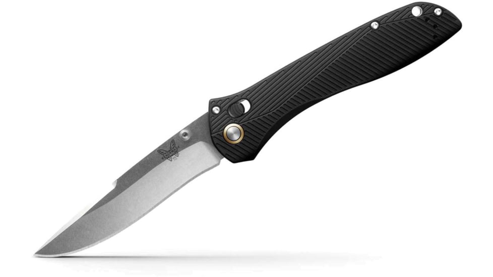 Benchmade Seven Ten Folding Knife, 4in, CPM MagnaCut Stainless Steel, Recurve Drop-Point, 6061-T6 Aluminum, Black, 710-25