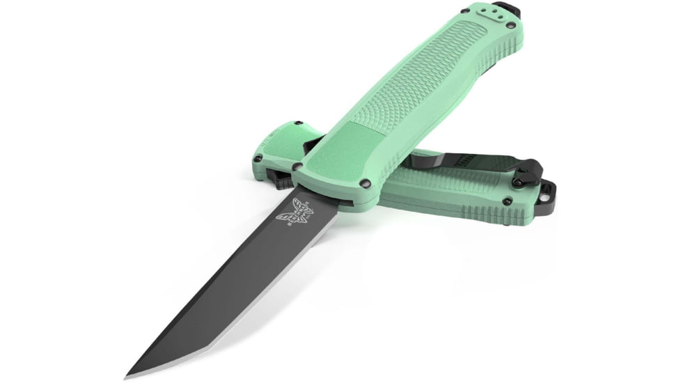 Benchmade Shootout Automatic Folding Knife, 3.51 in, CPM-CruWear, Tanto, Sea Foam, 5370BK-03