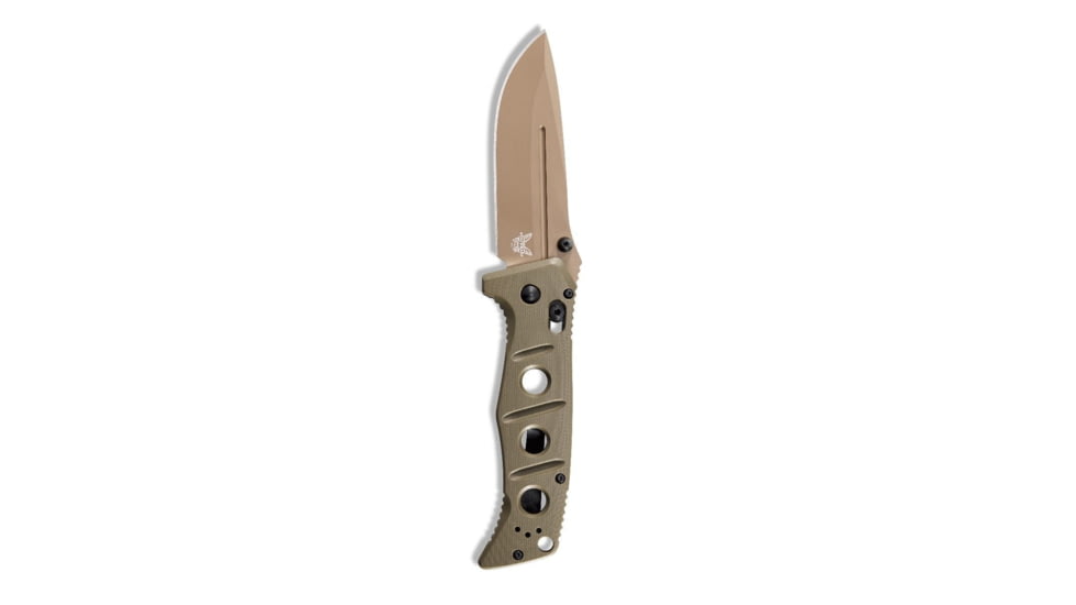 Benchmade Sibert Adamas Axis Stud Folding Knife, 3.82in, CPM-CruWear Steel, Drop Point Flat Earth Coated Blade, Contoured G10, Olive Drab Handle, 275FE-2