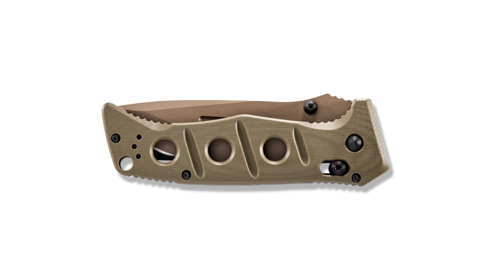 Benchmade Sibert Adamas Axis Stud Folding Knife, 3.82in, CPM-CruWear Steel, Drop Point Flat Earth Coated Blade, Contoured G10, Olive Drab Handle, 275FE-2