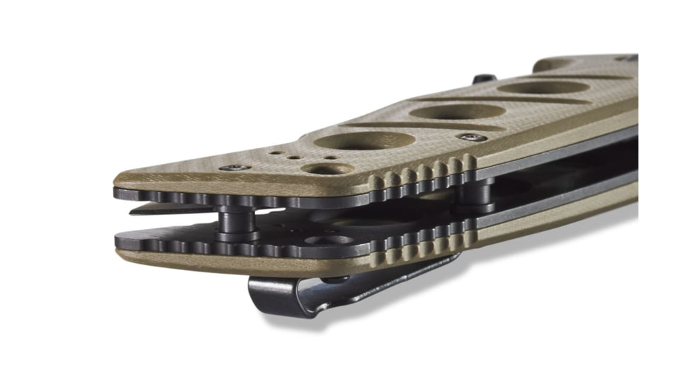 Benchmade Sibert Adamas Axis Stud Folding Knife, 3.82in, CPM-CruWear Steel, Drop Point, Serrated, Flat Earth Coated Blade, Contoured G-10 Handle, Olive Drab, 275SFE-2